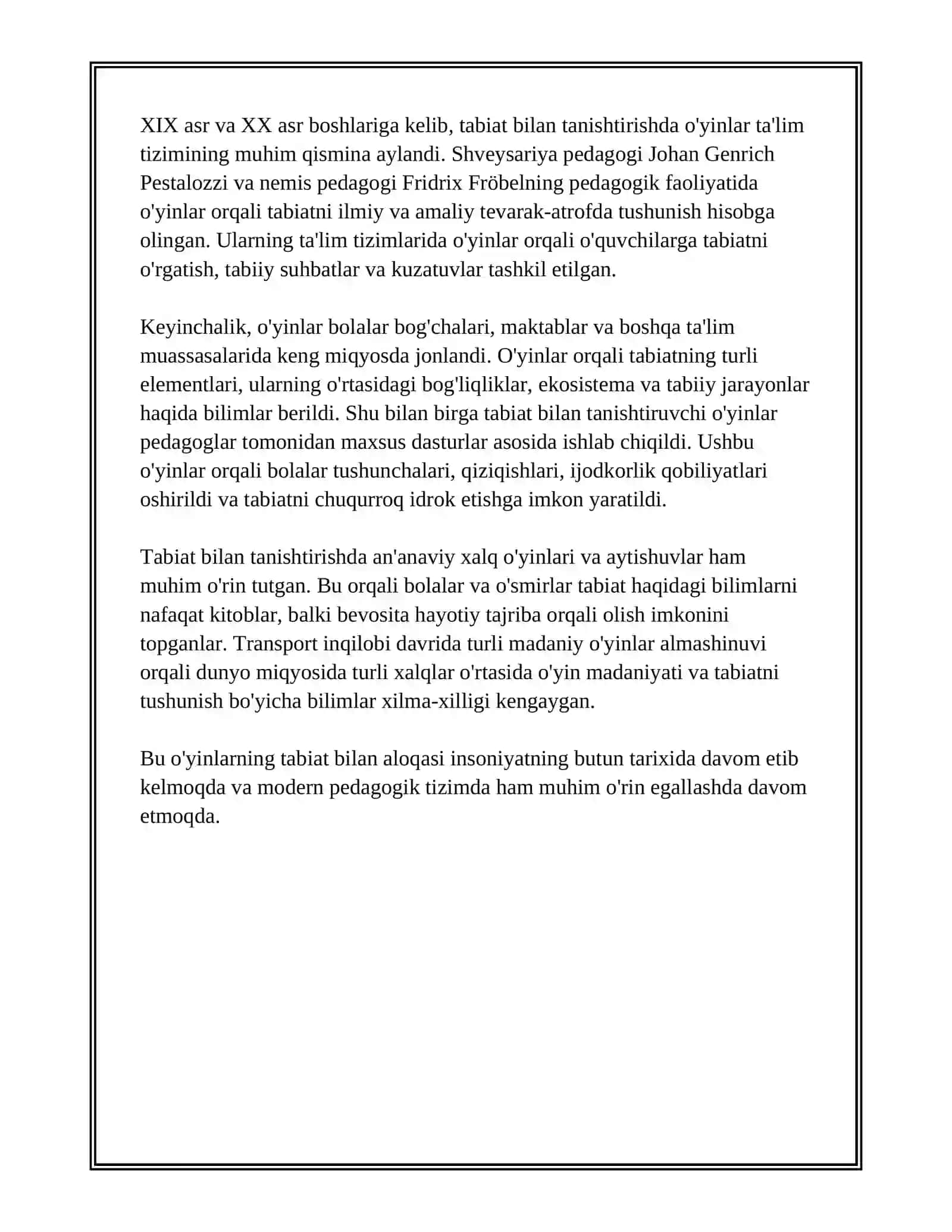 TABIAT BILAN TANISHTIRISHDA ÕYINLARNI VUJUDGA KELTIRISH TARIXI 4