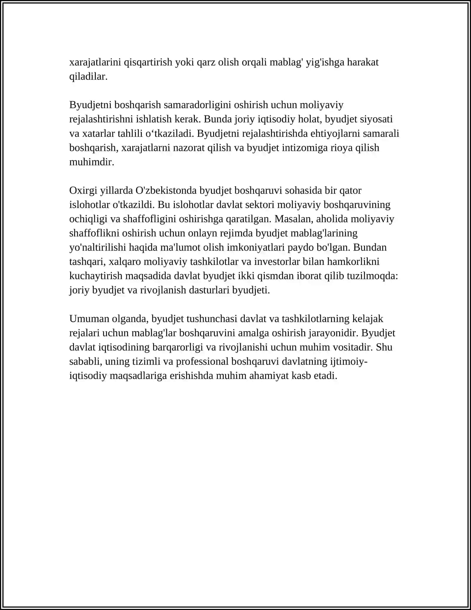 BYUDJET CHEKLANGANLIGI VA BYUDJET TENGLAMASI 4