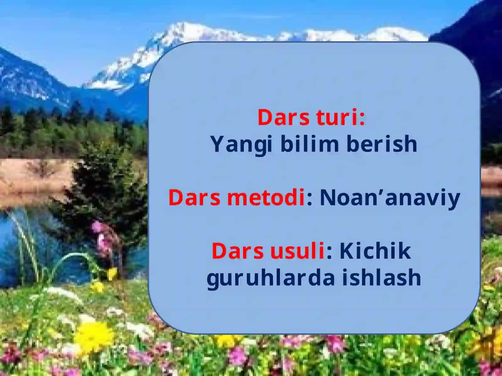 3-sinf Tabiiy Fan (Science) Vodiy tabiati mavzusida dars ishlanma 4