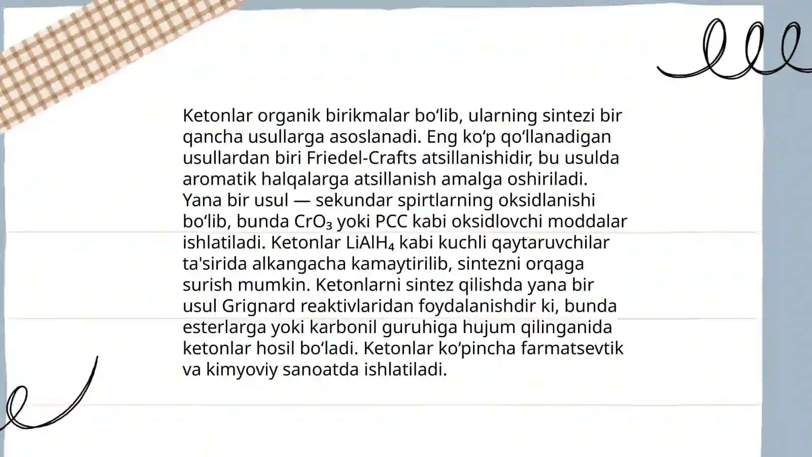 Aldegid va ketonlarning olinish usullari 4