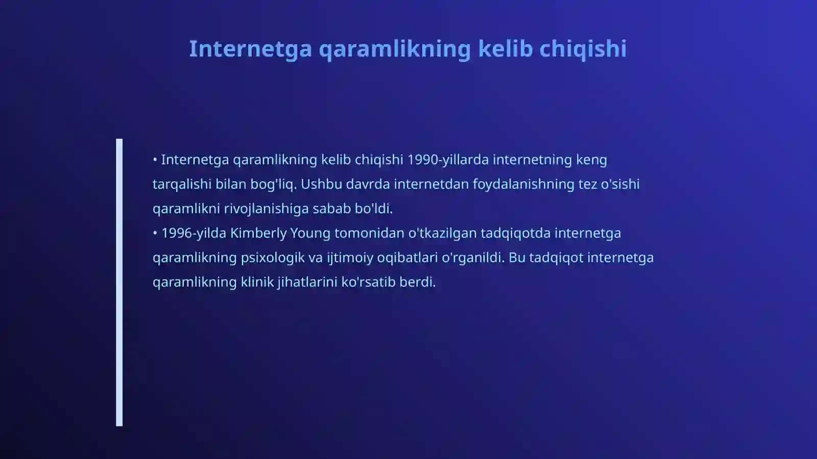 Internetga qaramlik. Fan nomi: Deviant xulq 4