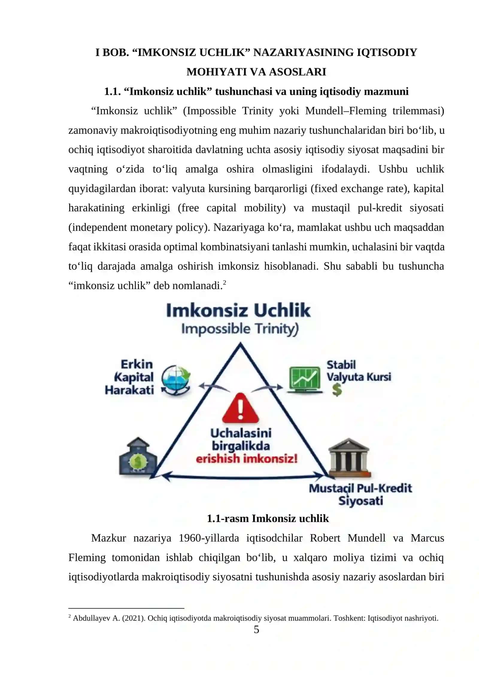 “Imkonsiz uchlik” va moliyaviy barqarorlik trilemmasi 4