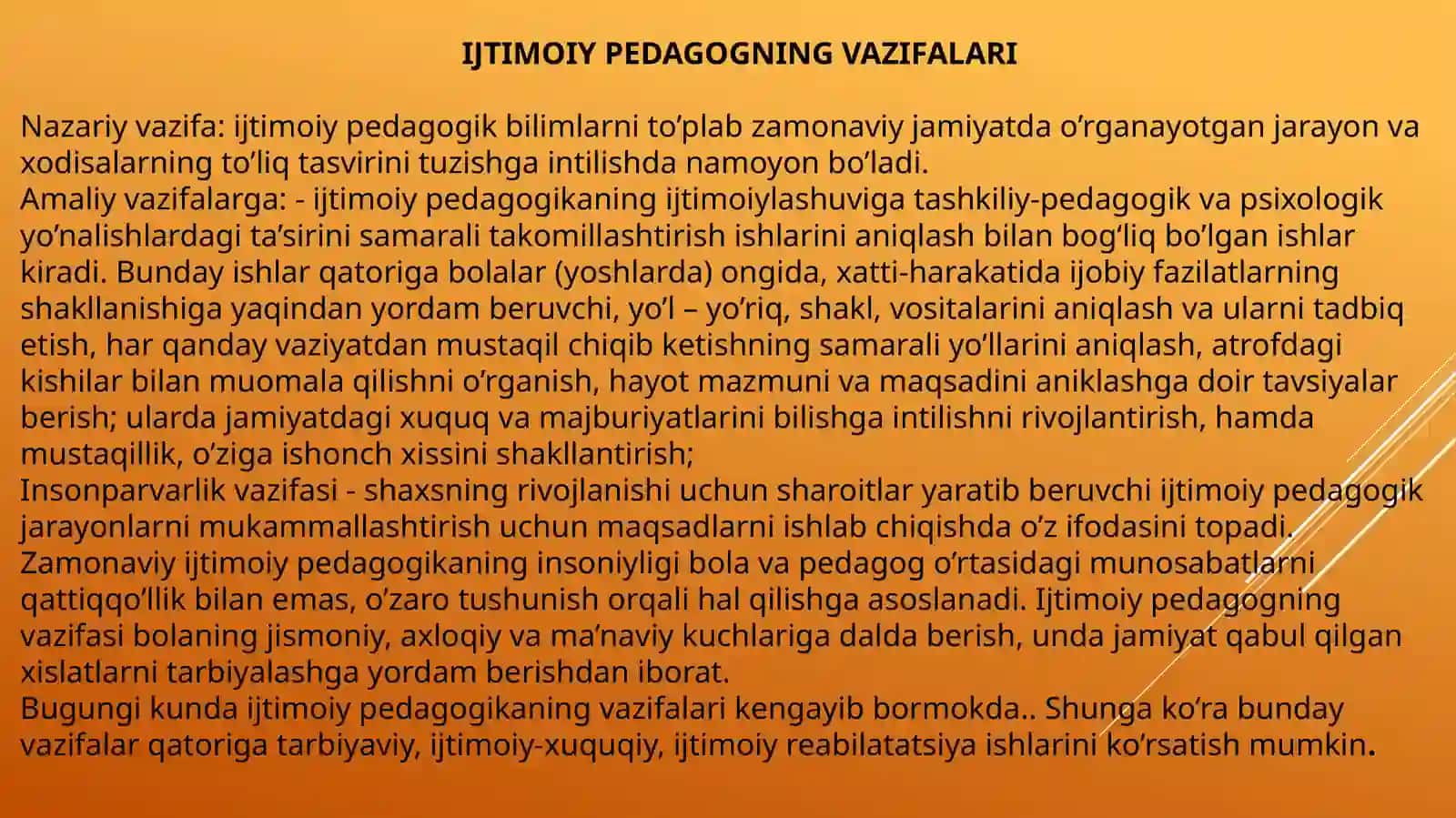 YUQORI SINF O’QUVCHILARI BILAN OLIB BORILADIGAN IJTIMOIY PEDAGOGIK ISH 4
