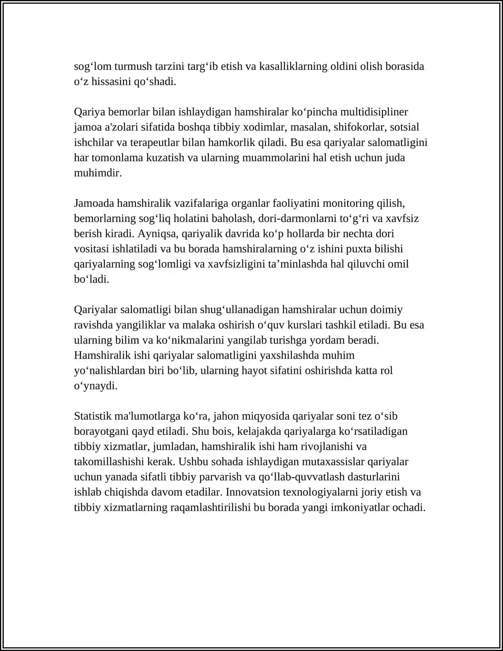 QARIYALAR SALOMATLIGIDA JAMOADA HAMSHIRALIK ISHI 4