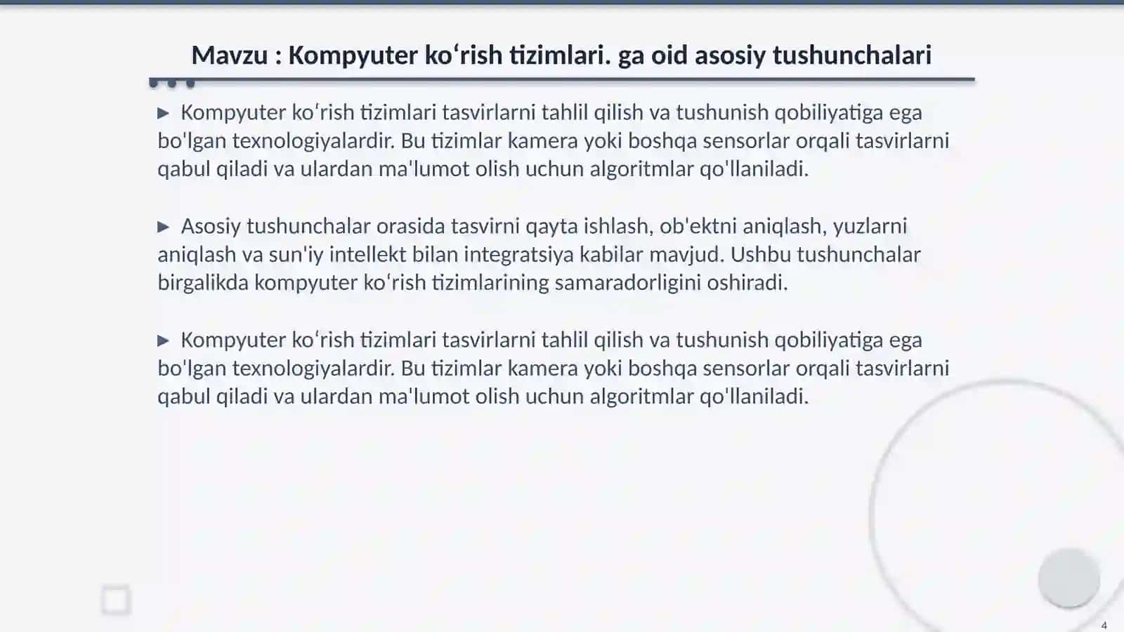Kompyuter koʻrish tizimlari 4