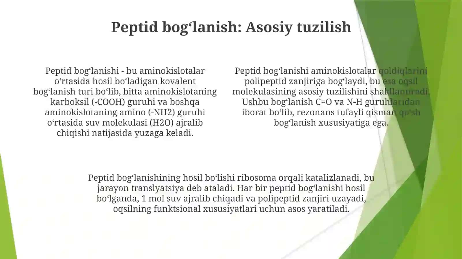Peptid bog'lanishi 4