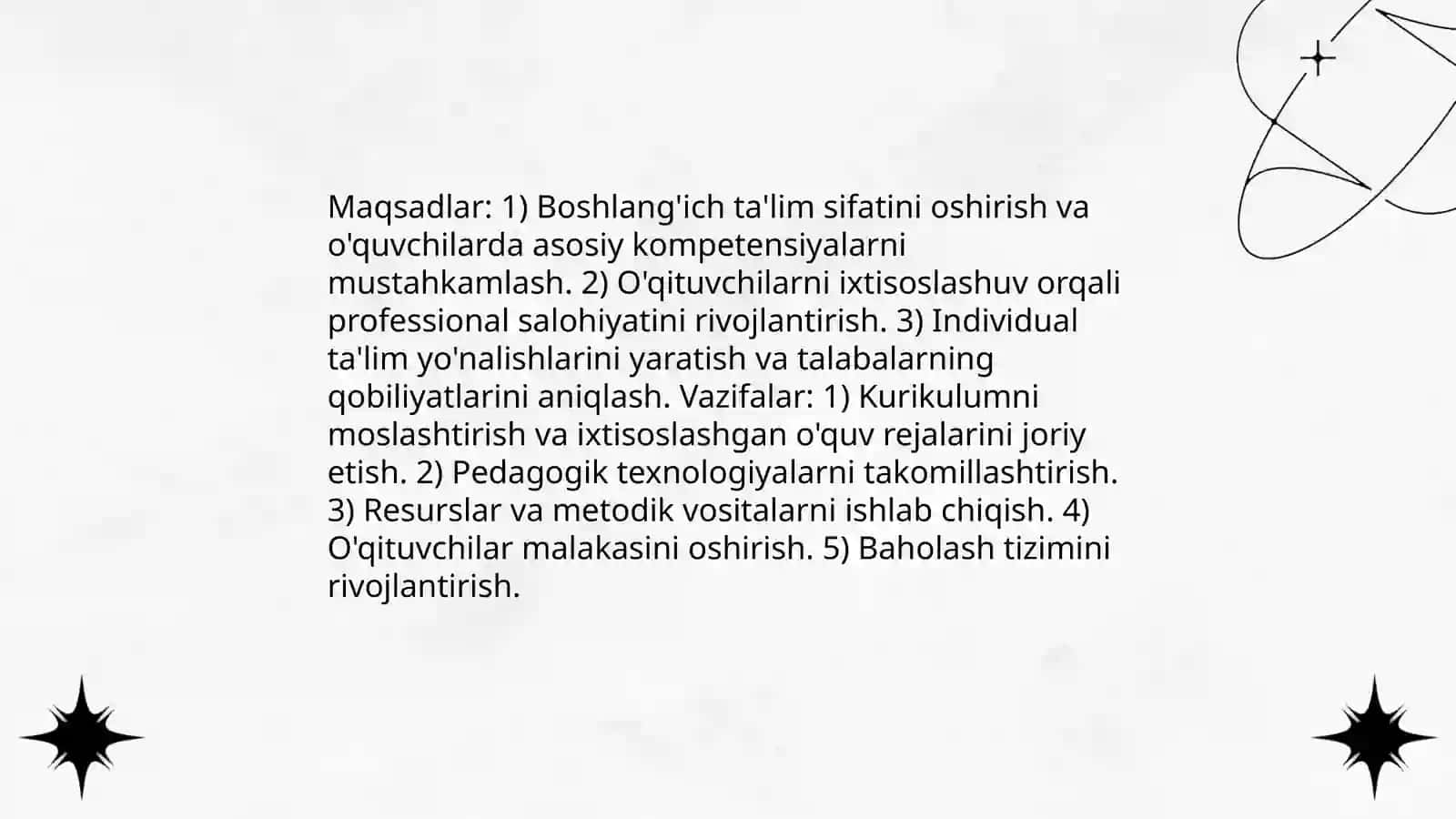 Boshlanĝich ta'limda ixtisoslashuvni amalga oshirish asoslari 4