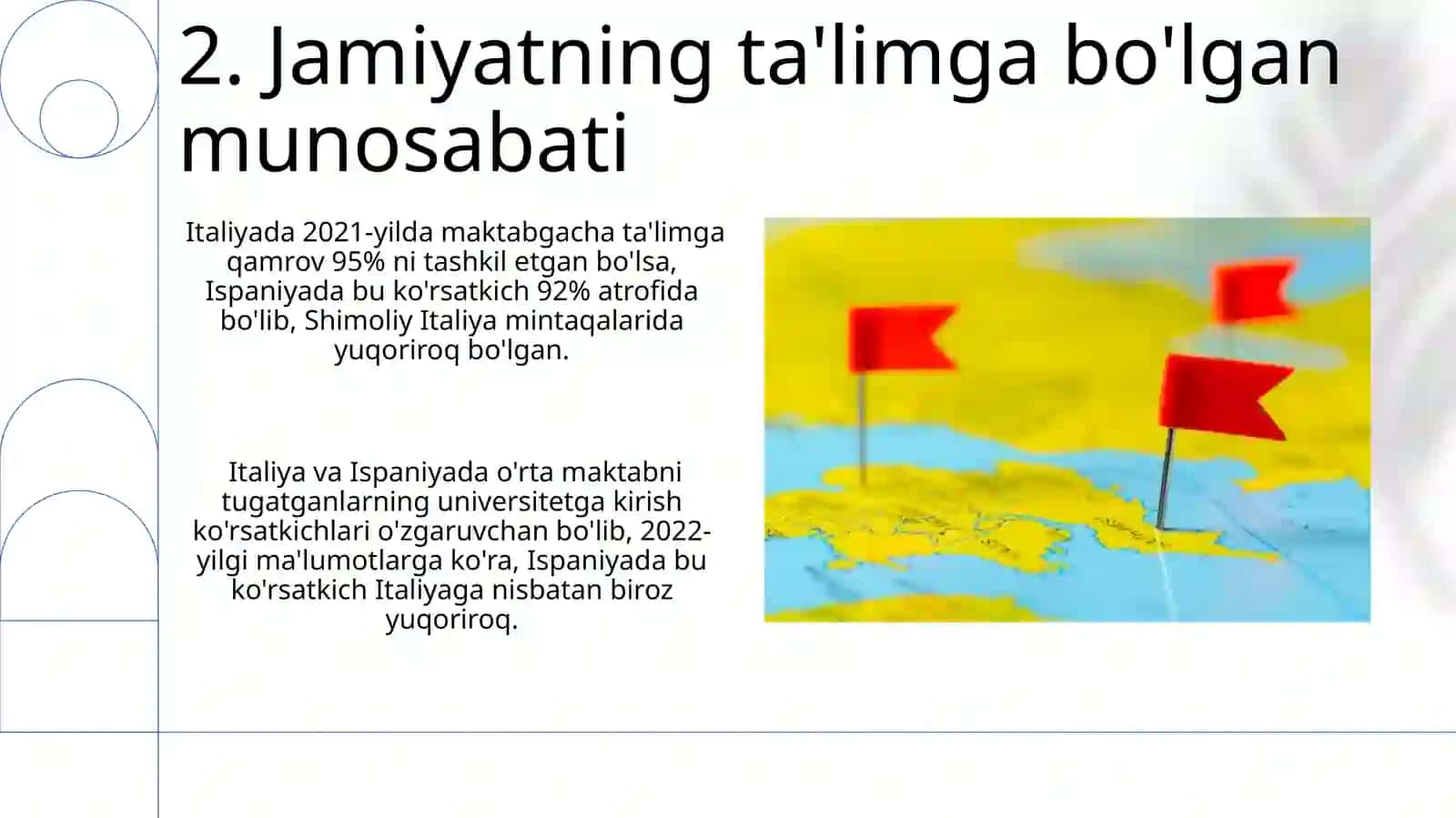 Italiya va Ispaniyada ta'lim tarbiya masalalarining olib borilishi va qiyosiy tahlili 4
