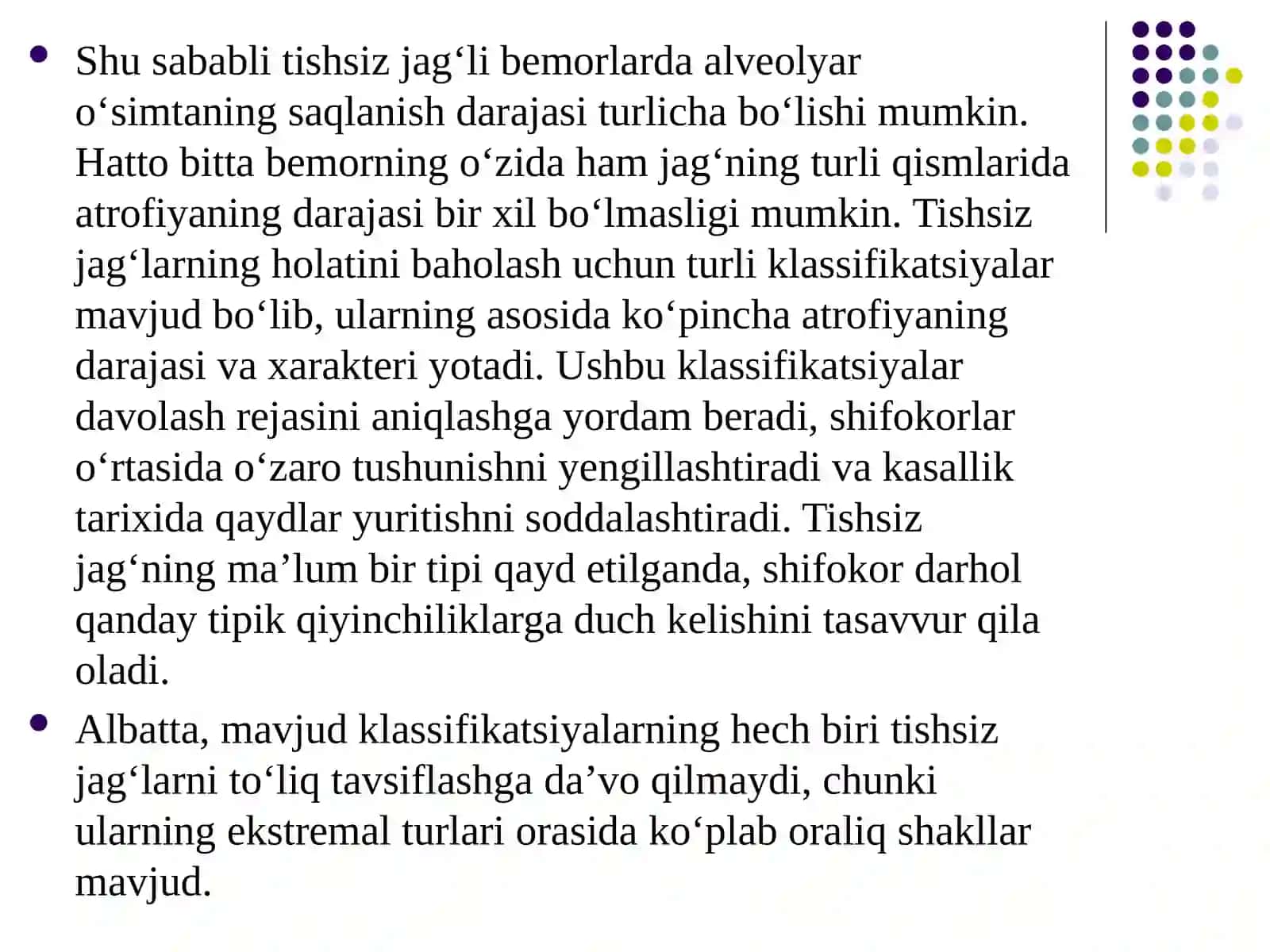 Tishsiz jag’lar tasniflari. 4
