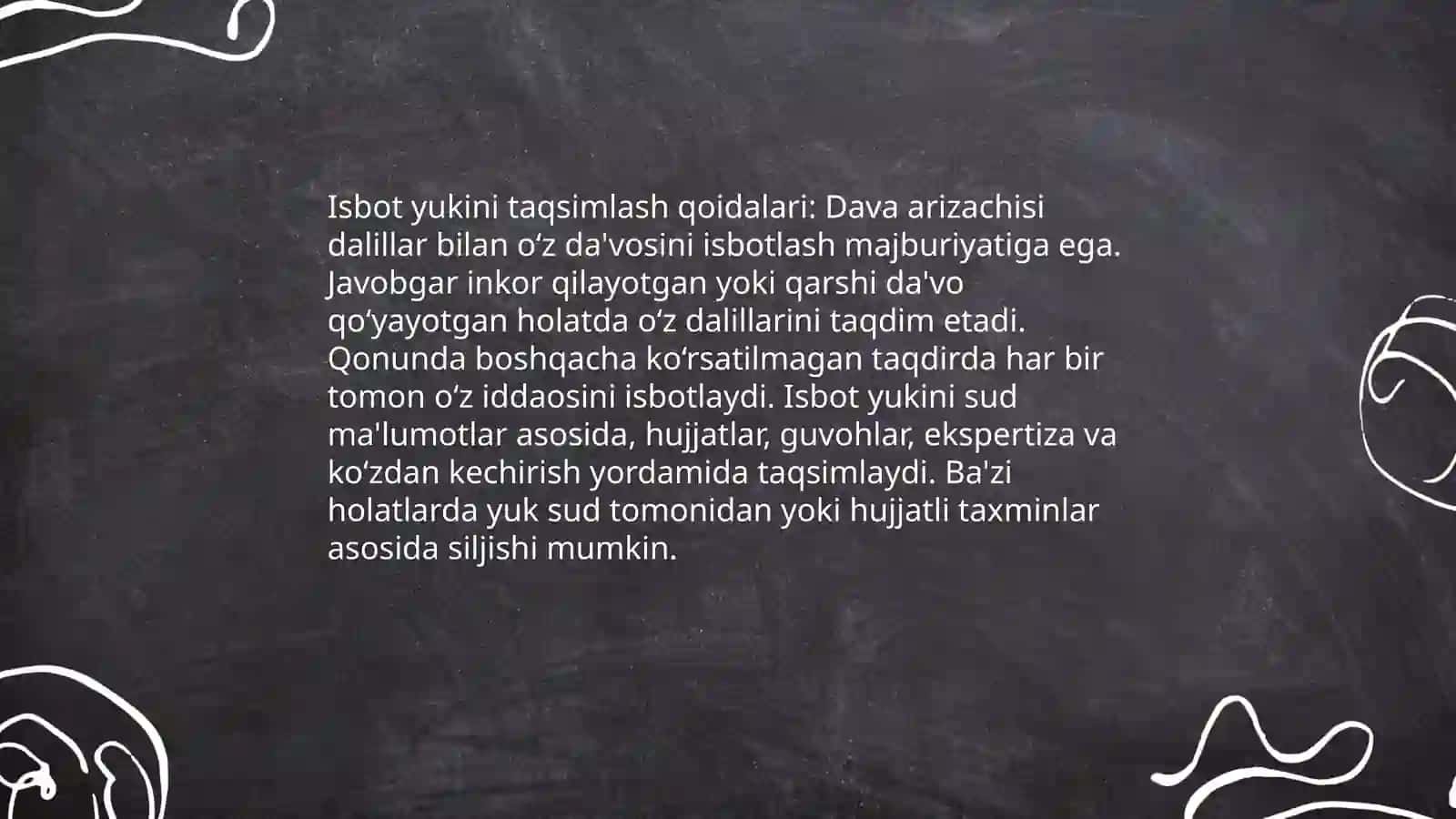 Fuqarolik protsessida isbotlash va dalillar 4