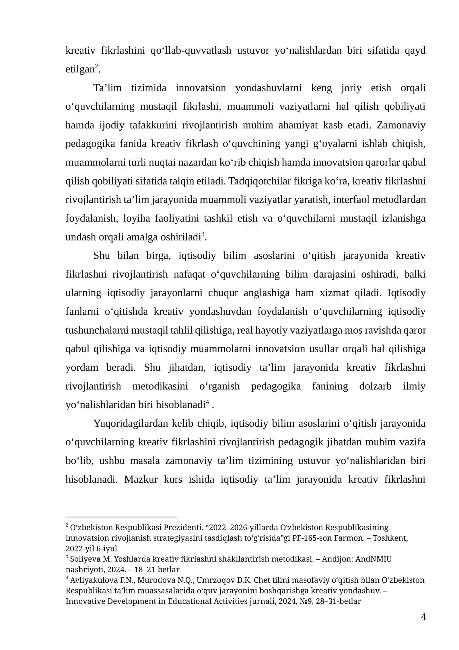 Iqtisodiy bilim asoslarini oʼqitishda oʼquvchilarning kreativ fikrlashini rivojlantirish 4