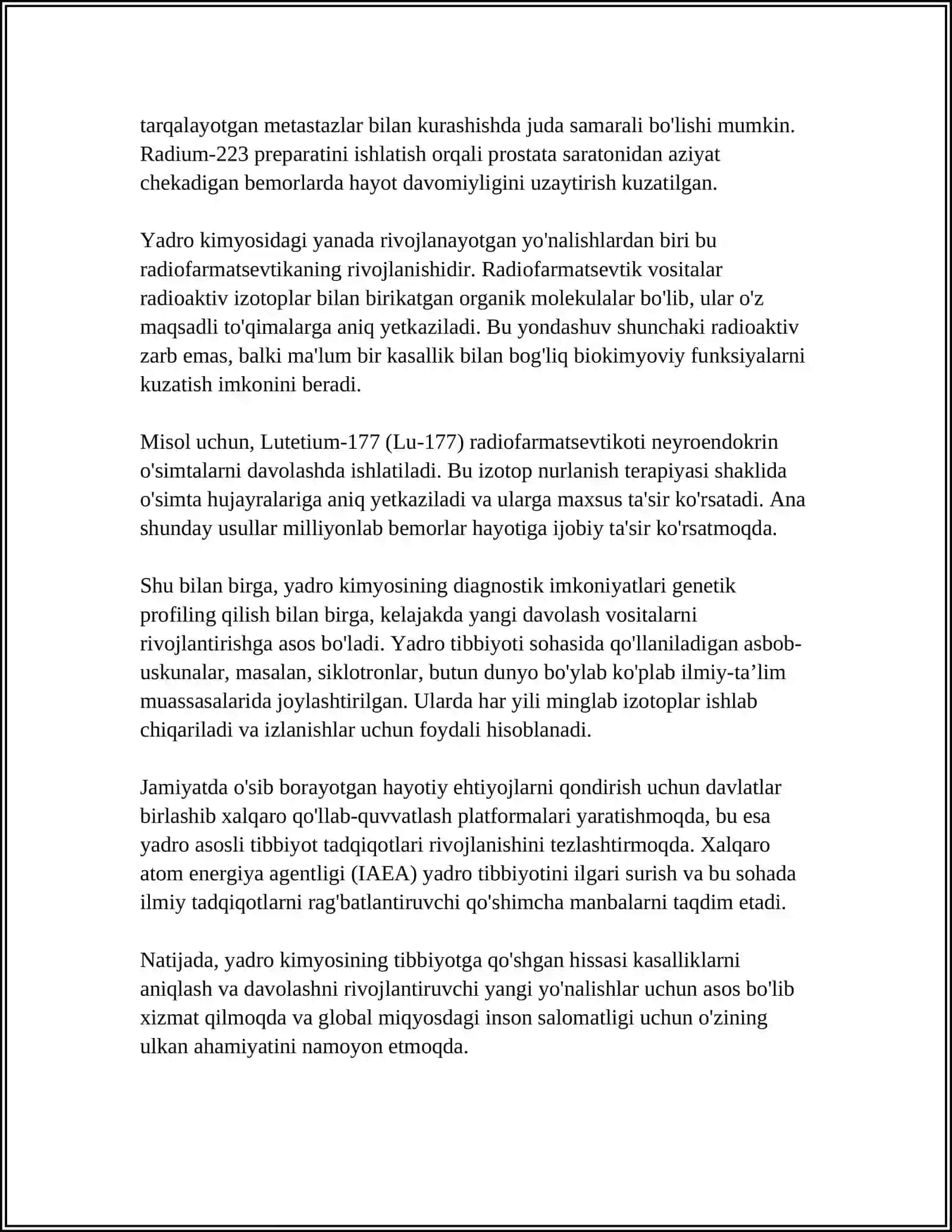 YADRO KIMYOSINING TIBBIYOTDAGI O'RNI 4