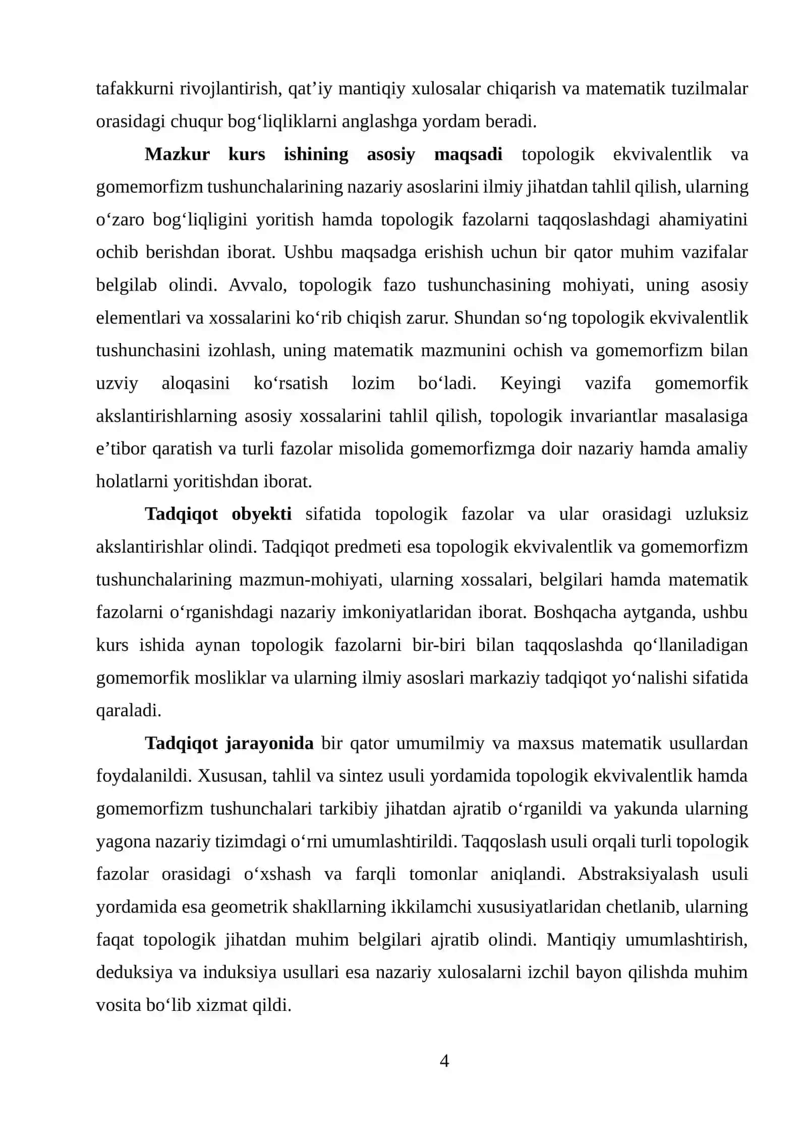 TOPOLOGIK EKVIVALENTLIK VA GOMEMORFIZM 4