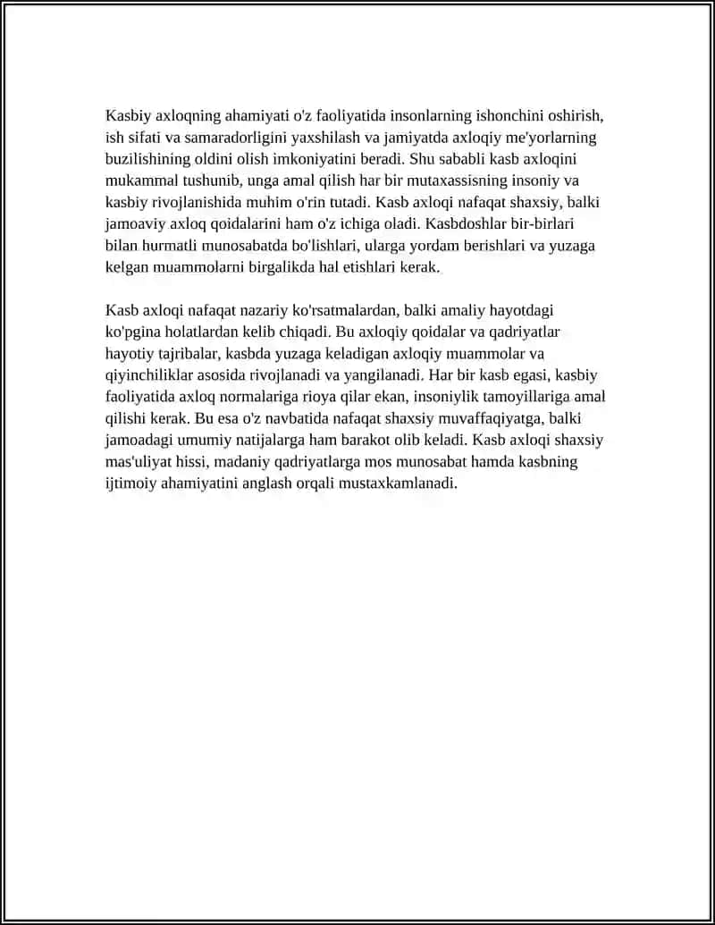 KASB AXLOQI TUSHUNCHASI. UMUMIY VA XUSUSIY JIHATLAR 4