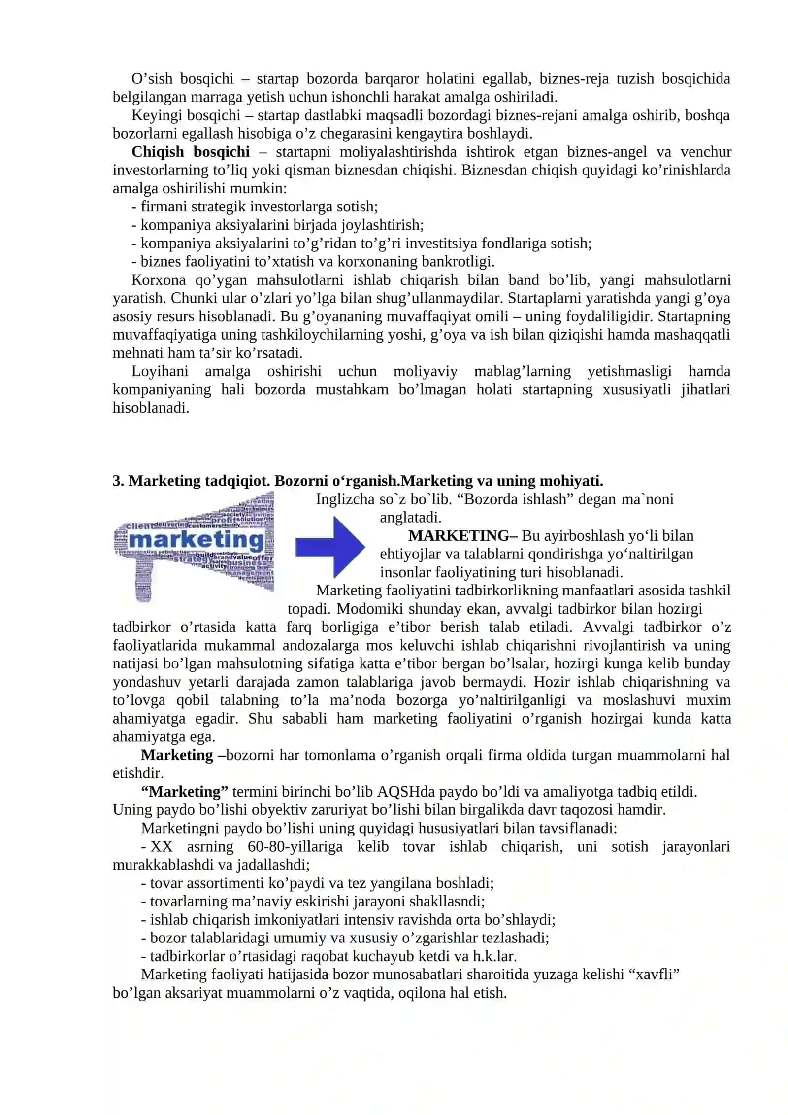 Biznes g‘oya tanlash va uni tahlil qilish. Marketing va uning mohiyati 4