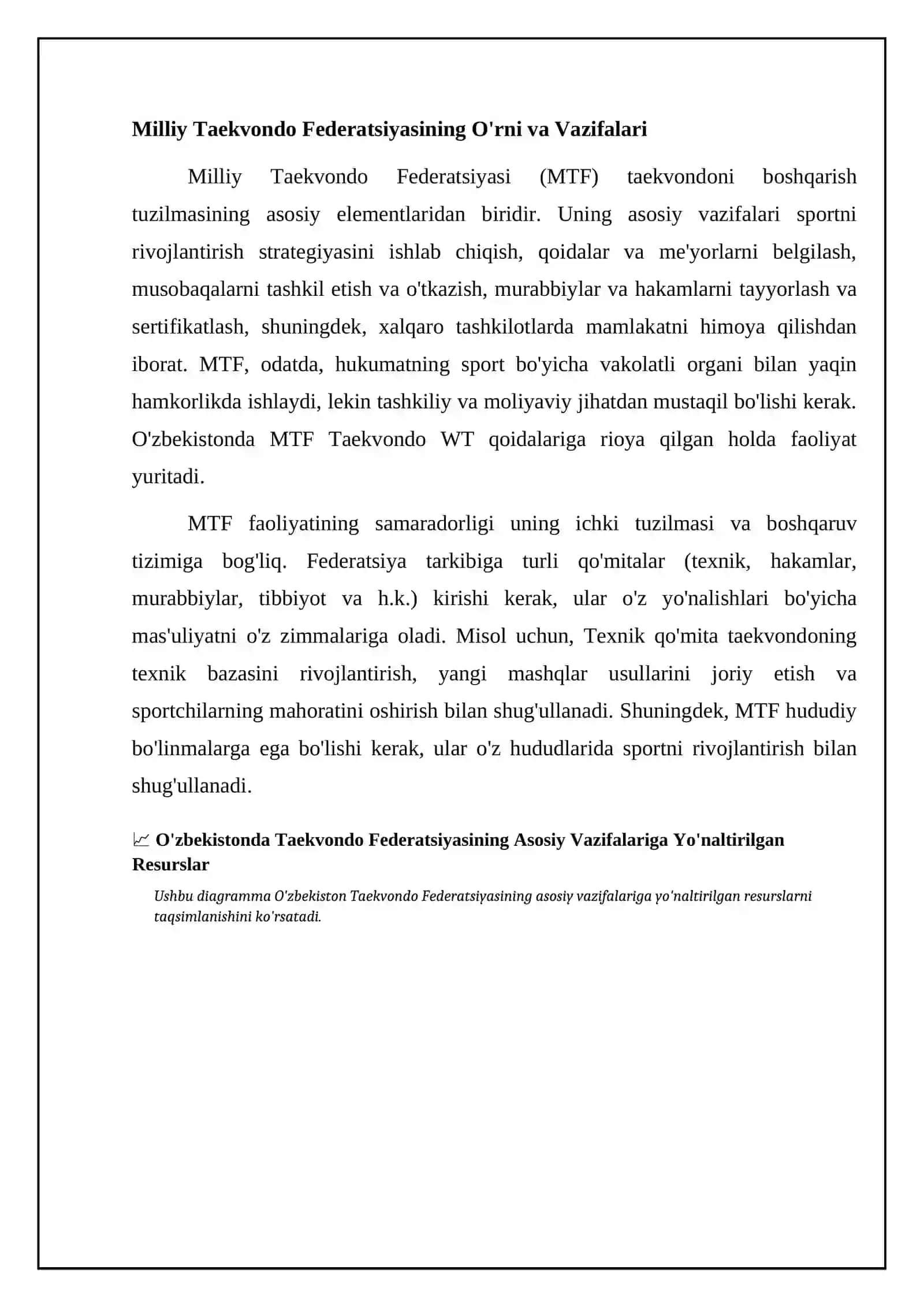 Taekvondo rivojlanishini boshqarish tasnifini(struktura) tashkil qilish 4