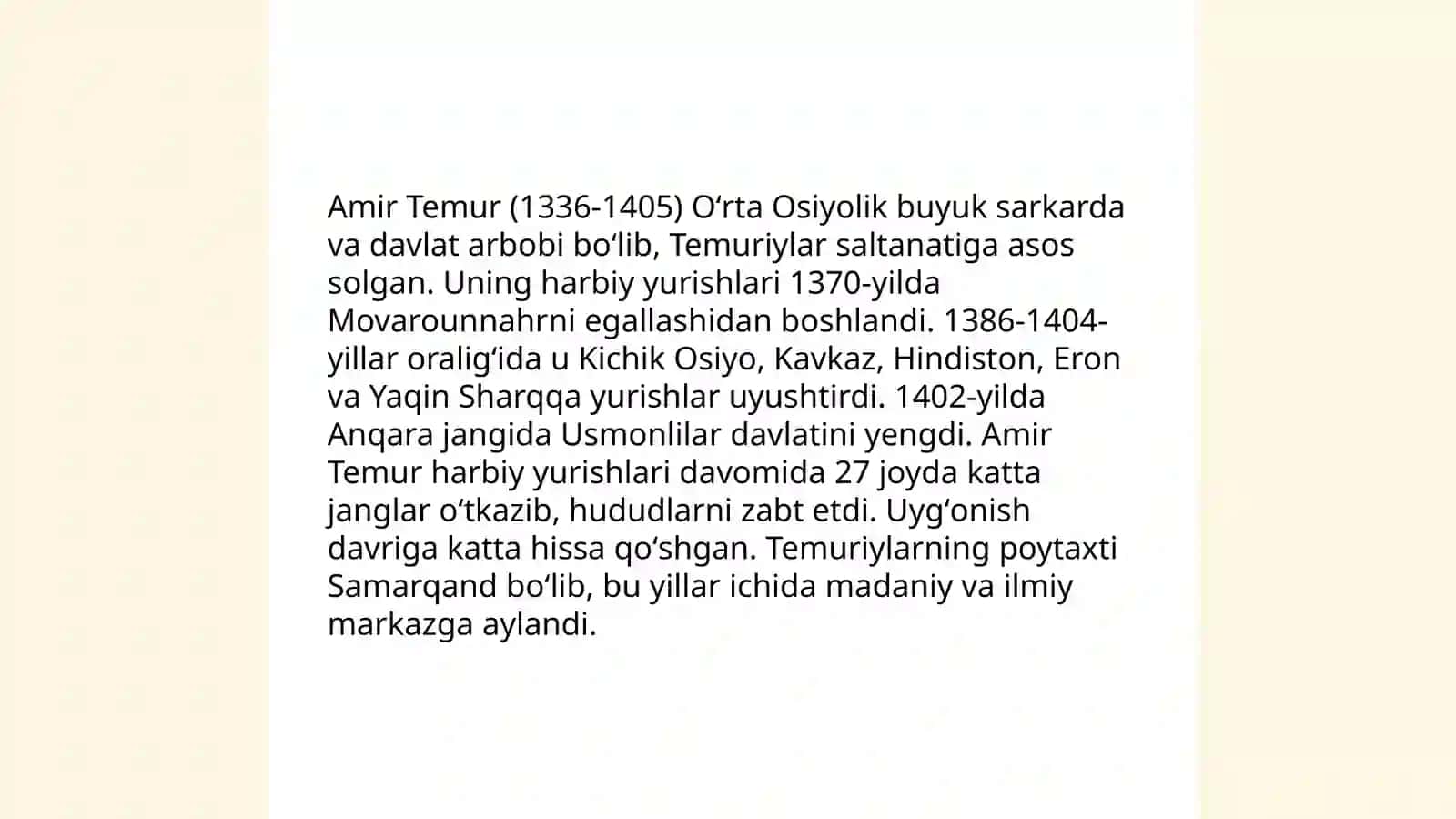 Temuriylar davlatining tashkil topishi 4
