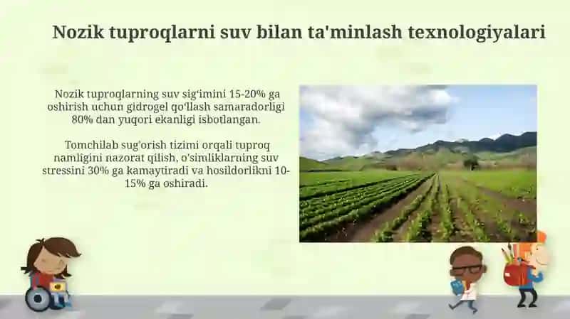 Tuproqning suv Va havo rejimlarini yaxshilash bo’yicha ilg’or fermer xo’jaliklari tajribalari 4