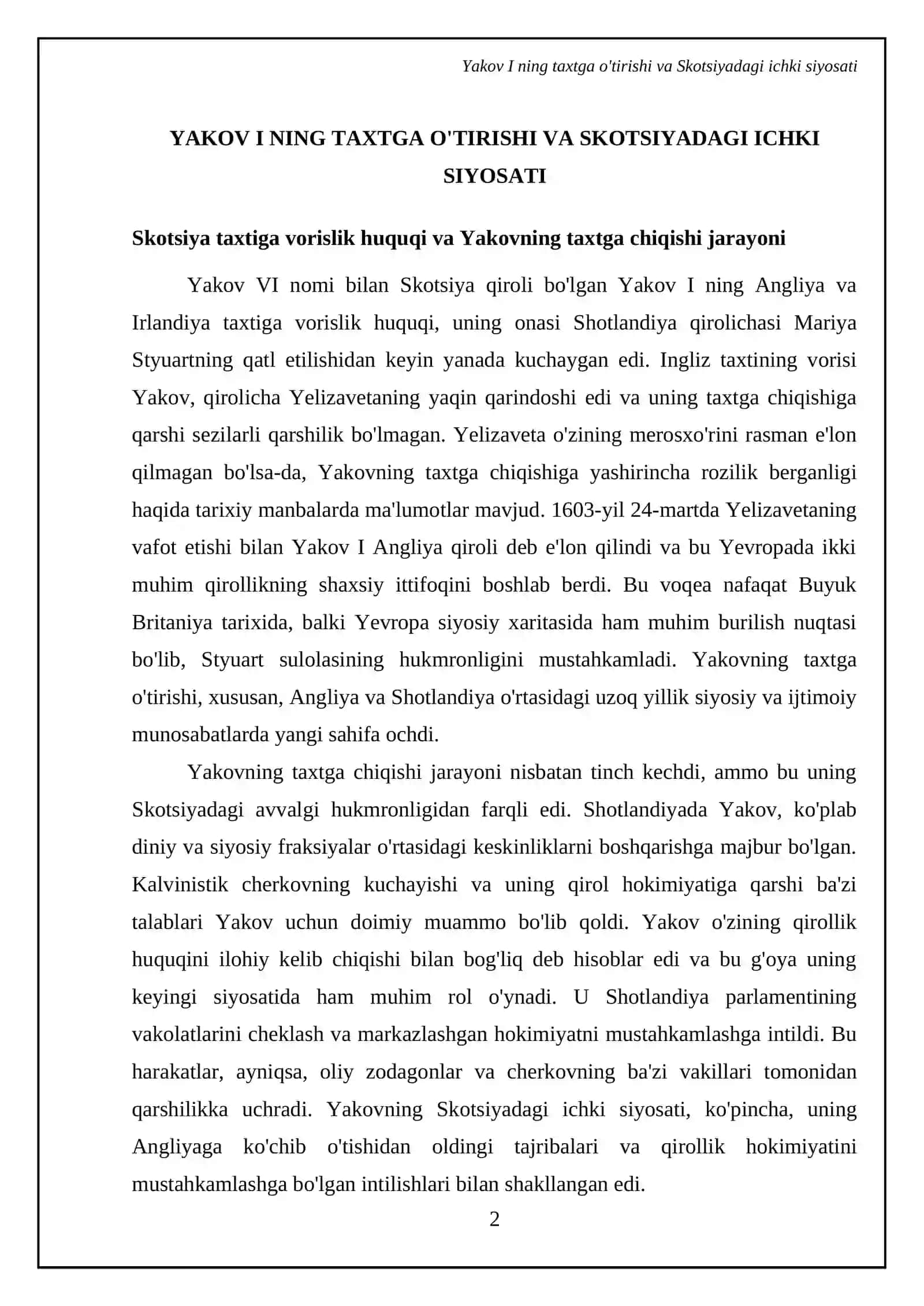Yakov 1 va Karl Styuartlarning ichki va tashqi siyosati 4