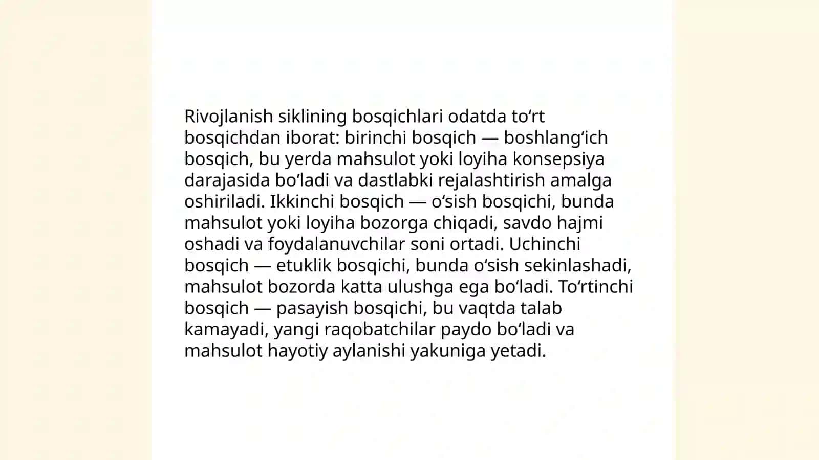 Rivojlanish sikli haqida tushuncha 4