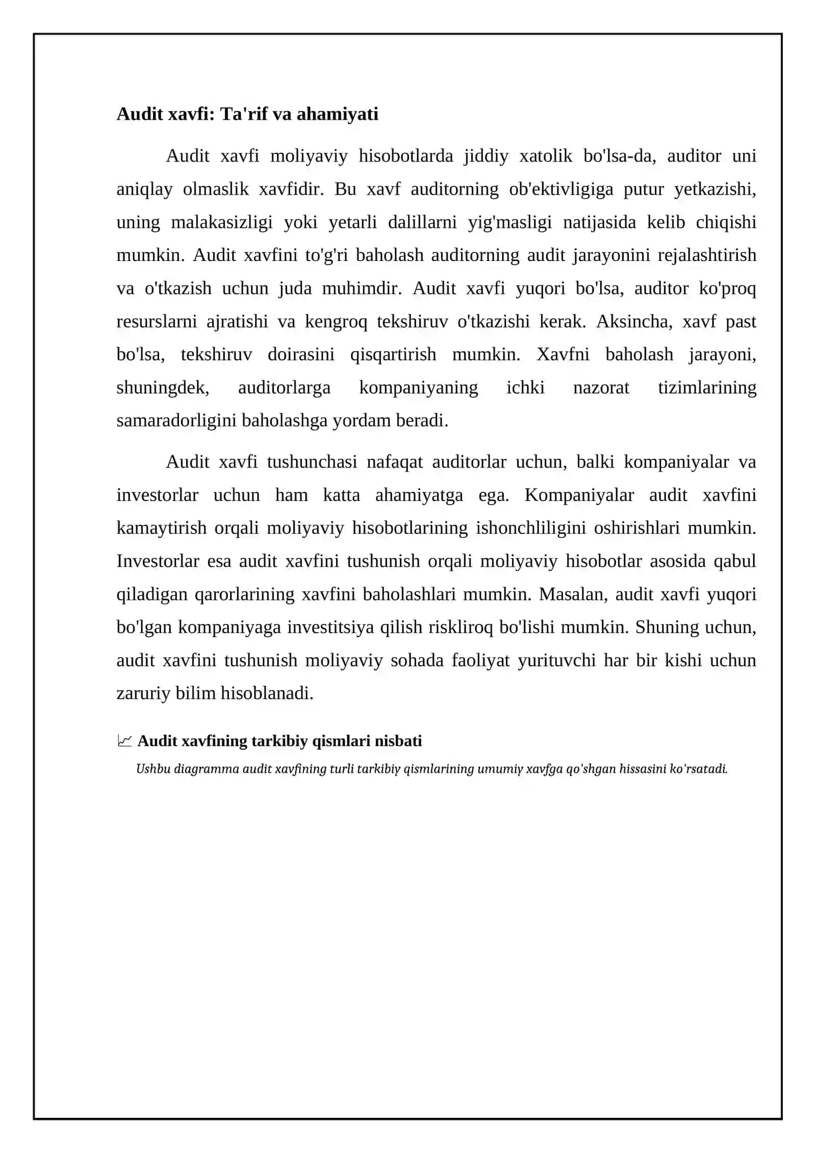 Audit xavfini baholash modeli: Asosiy tushunchalar va elementlar 4