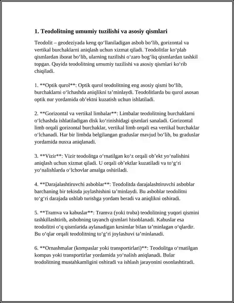 TEODOLITLARNING TUZILISHI VA ULARNI TEKSHIRISH 4