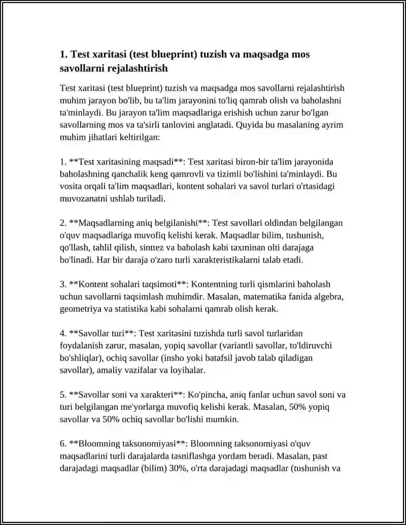 ELEKTRON TEST SINOVLARINI YARATISH VA TAXLIL QILISH 4