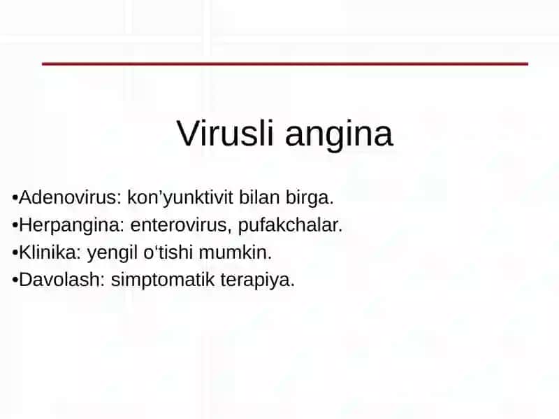 Anginalar, Atipik Pnevmoniya va Diareyalar 4
