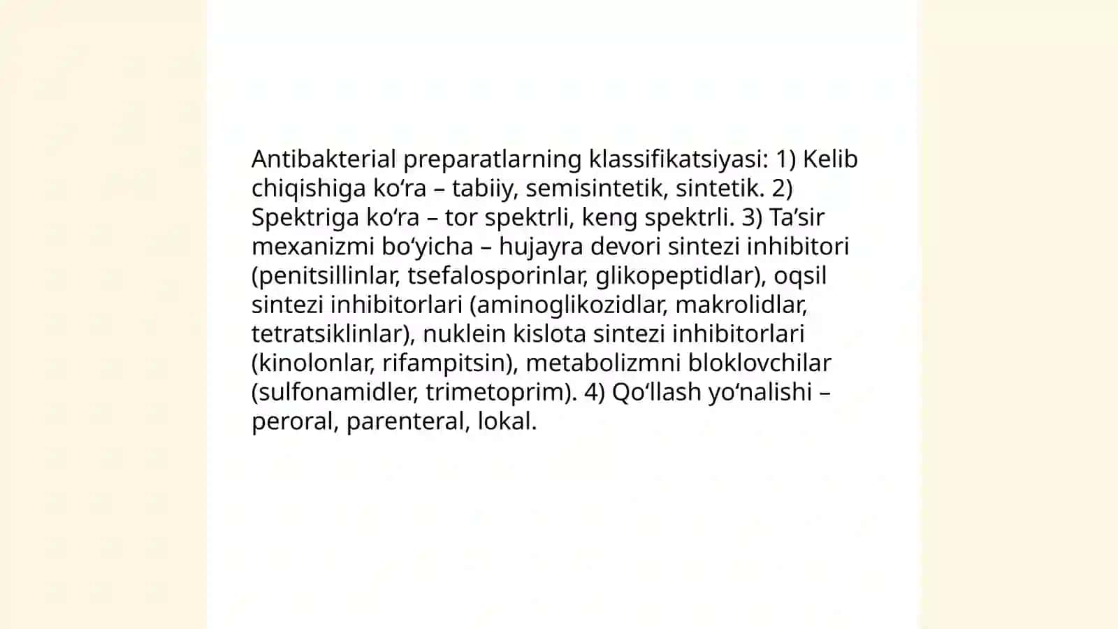 Antibakterial dori vositalari haqida tushuncha 4