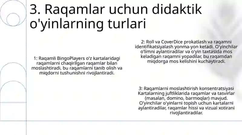 Darslarda Bolalarni Raqamlar Va Raqamlar Bilan Tanishtirish Uchun Didaktik O'Yinlardan Foydalanish 4