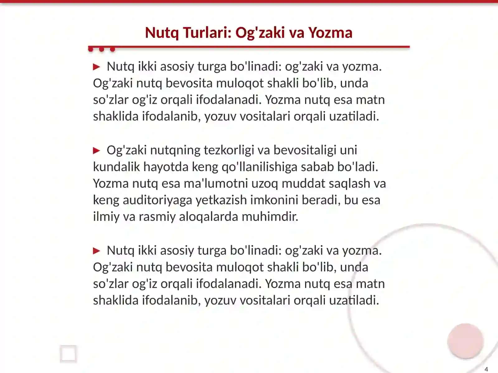 Nutq tògʻrisidagi tushuncha 4