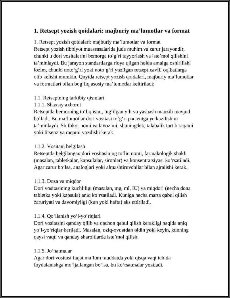 RETSEP YOZISH QOIDALARI 4
