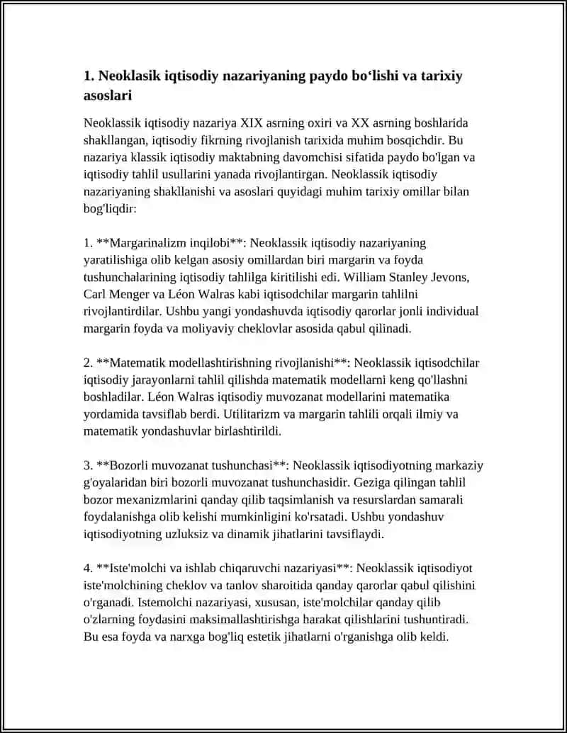 NEOKLASIK VA INSTITUTSIONAL NAZARIYALARNI SHAKLANISHI 4