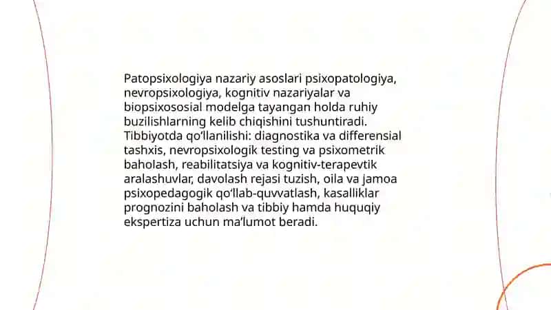 Psixologiya fanining tibbiyotda tutgan o'rni va ahamiyati. Patopsixologiya. Shifokor faoliyatida inklyuziv ta'limning o'rni. 4