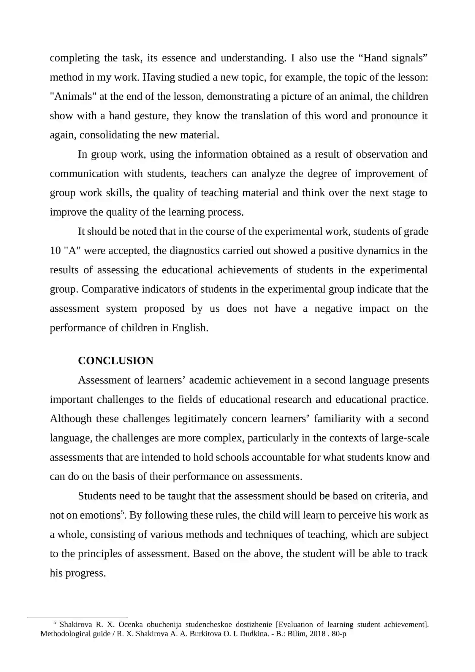 EDUCATIONAL ASSESSMENT METHODOLOGY STUDENT ACHIEVEMENTS IN ENGLISH LANGUAGE LESSONS 4