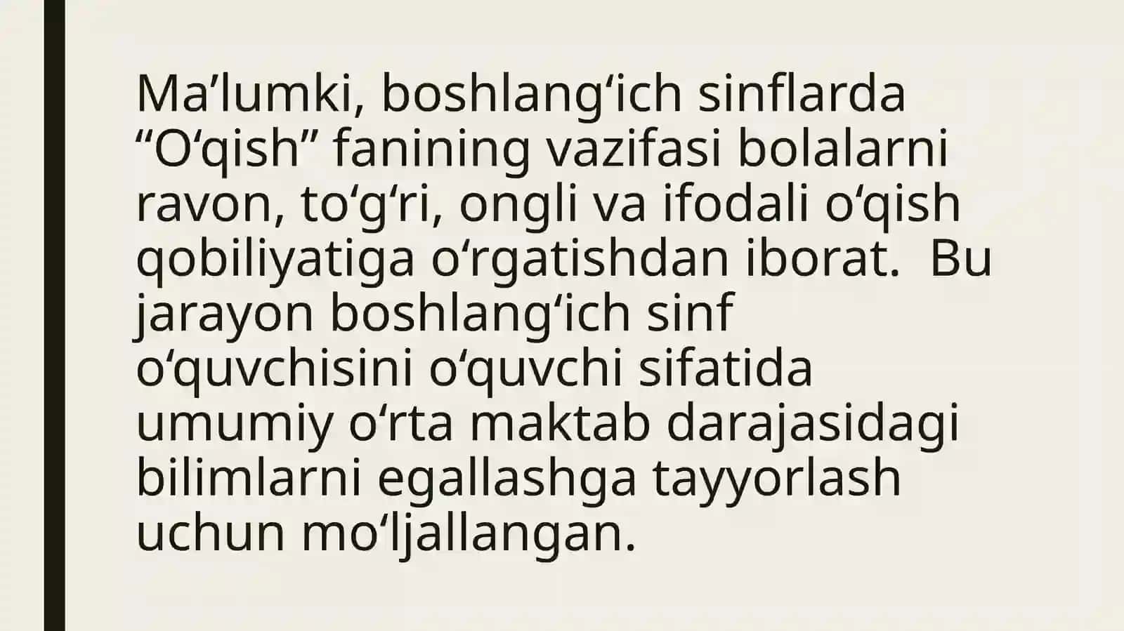 Boshlang'ich sinflarning o'qish darslari 4