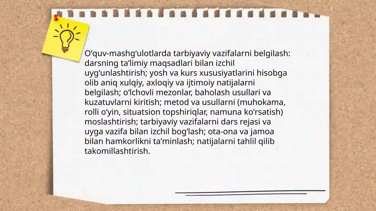 Sinfda oʻqitish darslarining taʼlimiy-tarbiyaviy ahamiyati va vazifalari 4