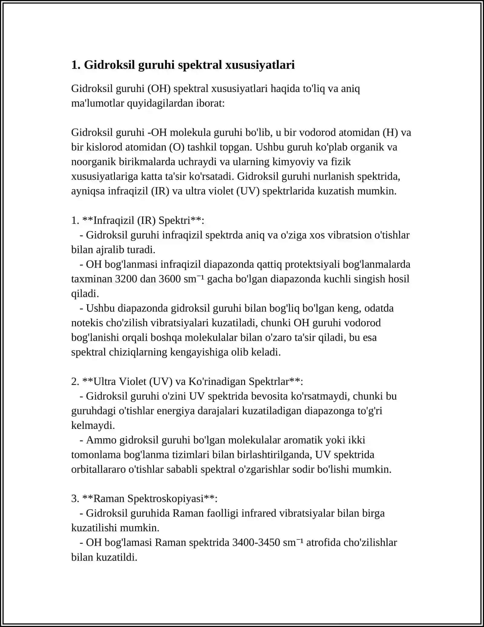 GIDROKSIL VA KORBONIL GURUHI TUTGAN BIRIKMALARNING INFRAQIZIL SPEKTRLARI 4