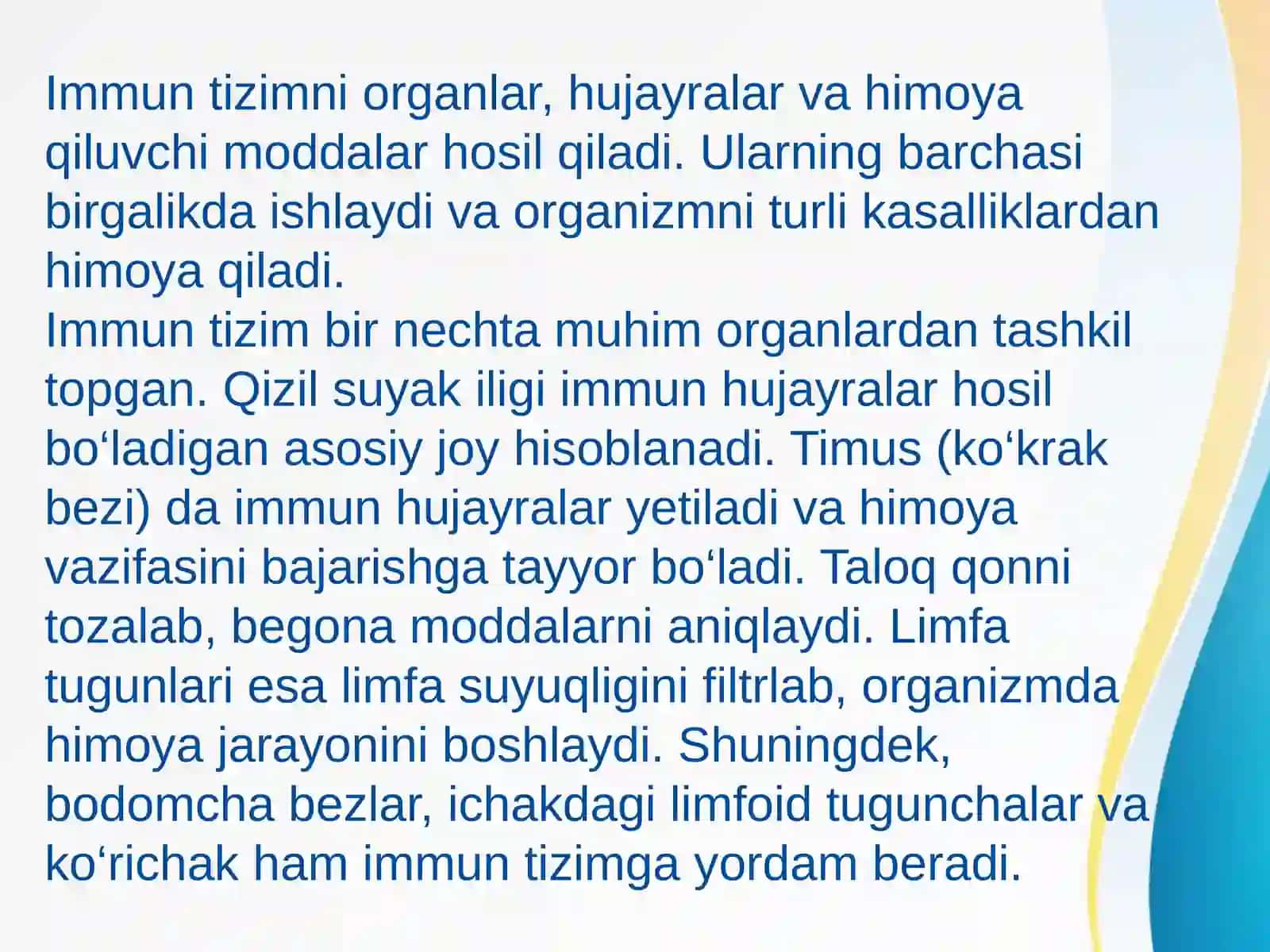 IMМUN SISTEMASI: TUZILISHI VA ORGANIZMNI HIMOYALASHDAGI AHAMIYATI 4