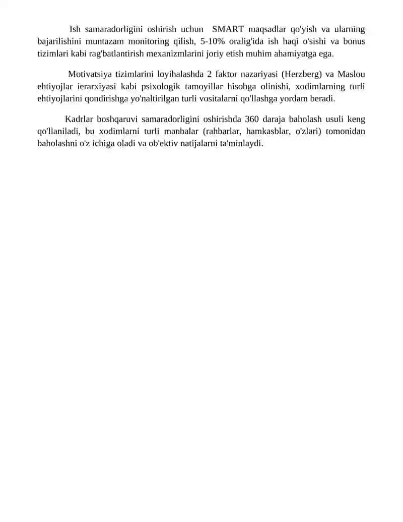 Kadrlar boshqarish tamoyillari va usullari 4