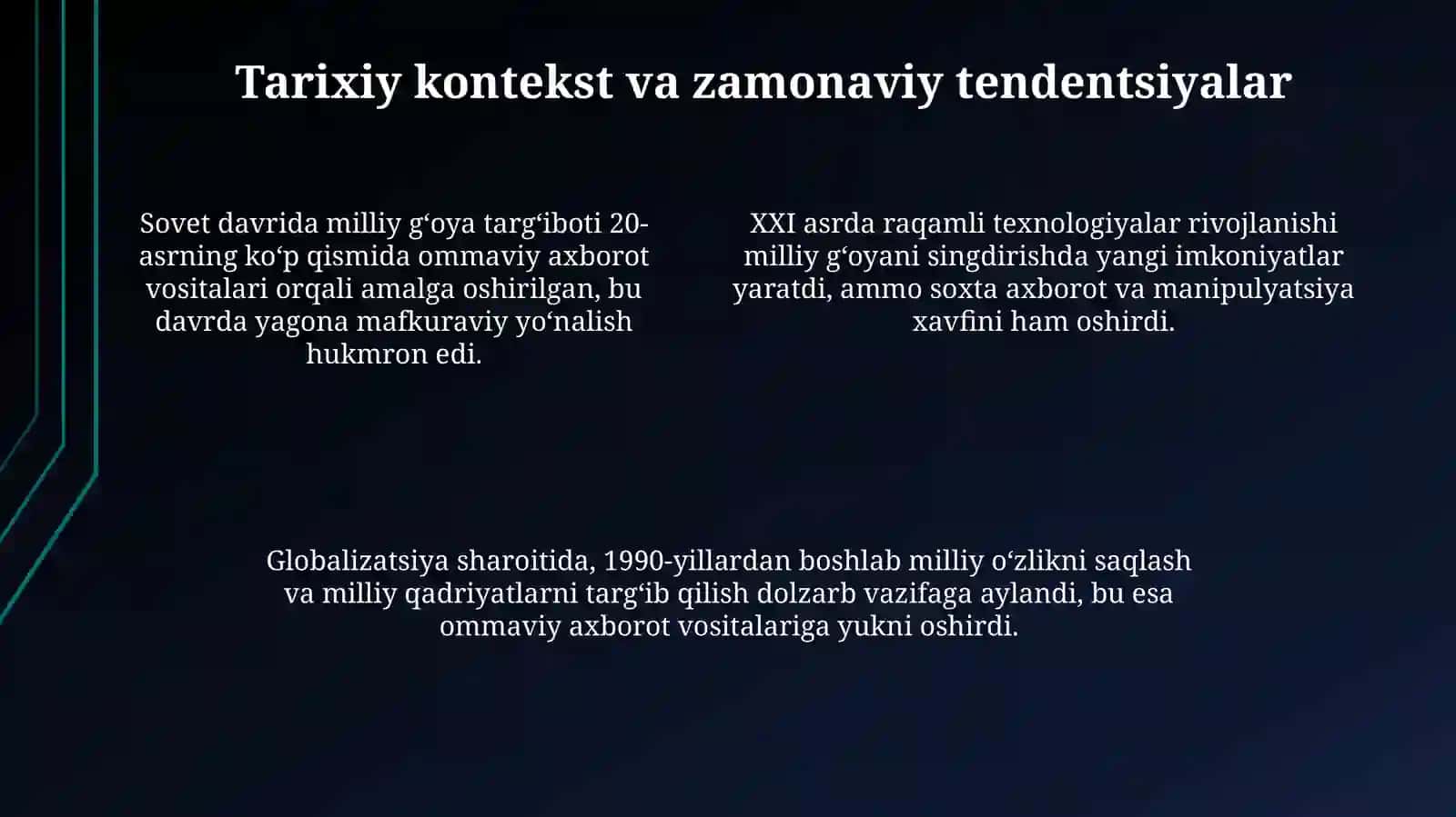 Milliy g‘oyani jamoatchilik ongiga singdirishda Ommaviy axborot vositalaridan foydalanish 4