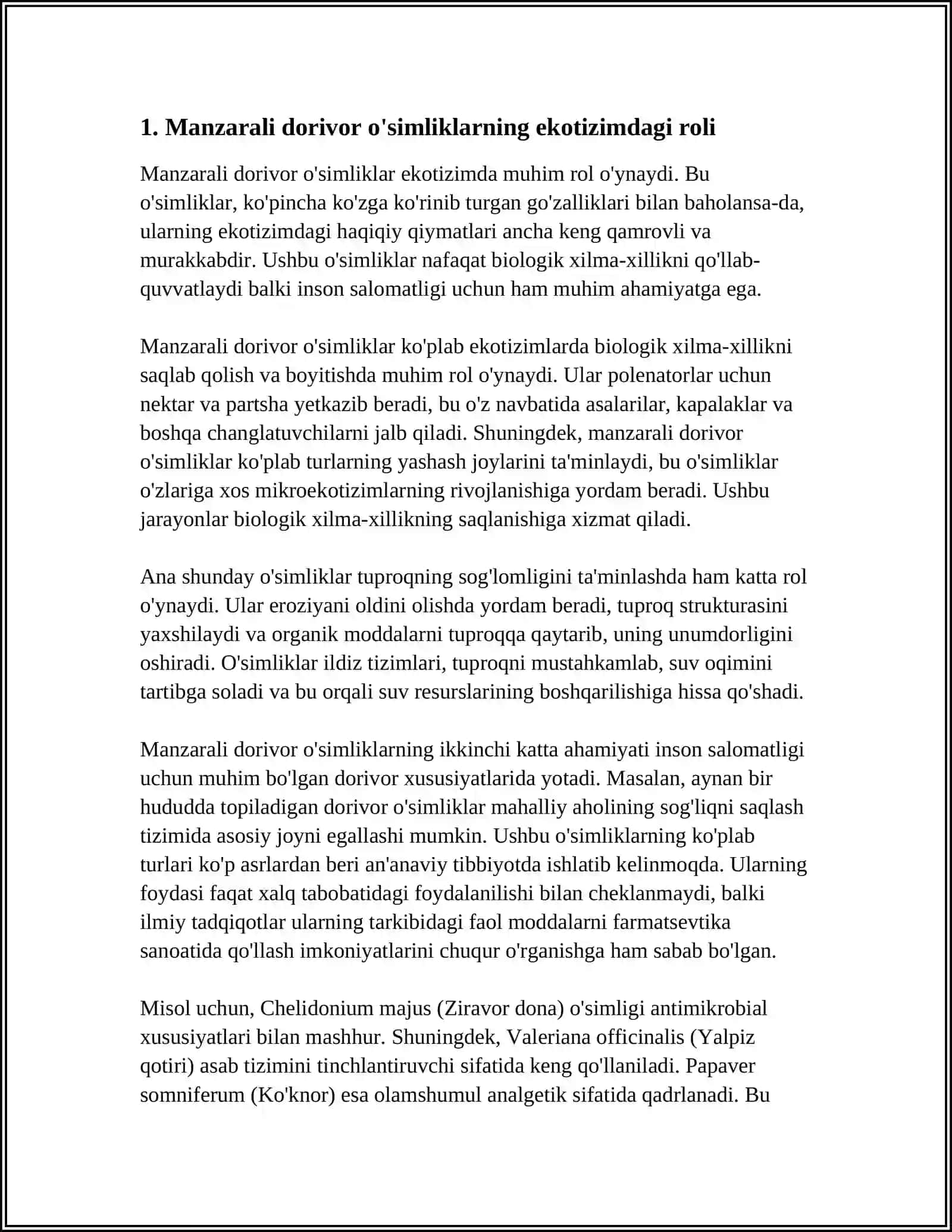 MANZARALI DORIVOR O'SIMLIKLARNING BIOEKOLOGIYASI 4