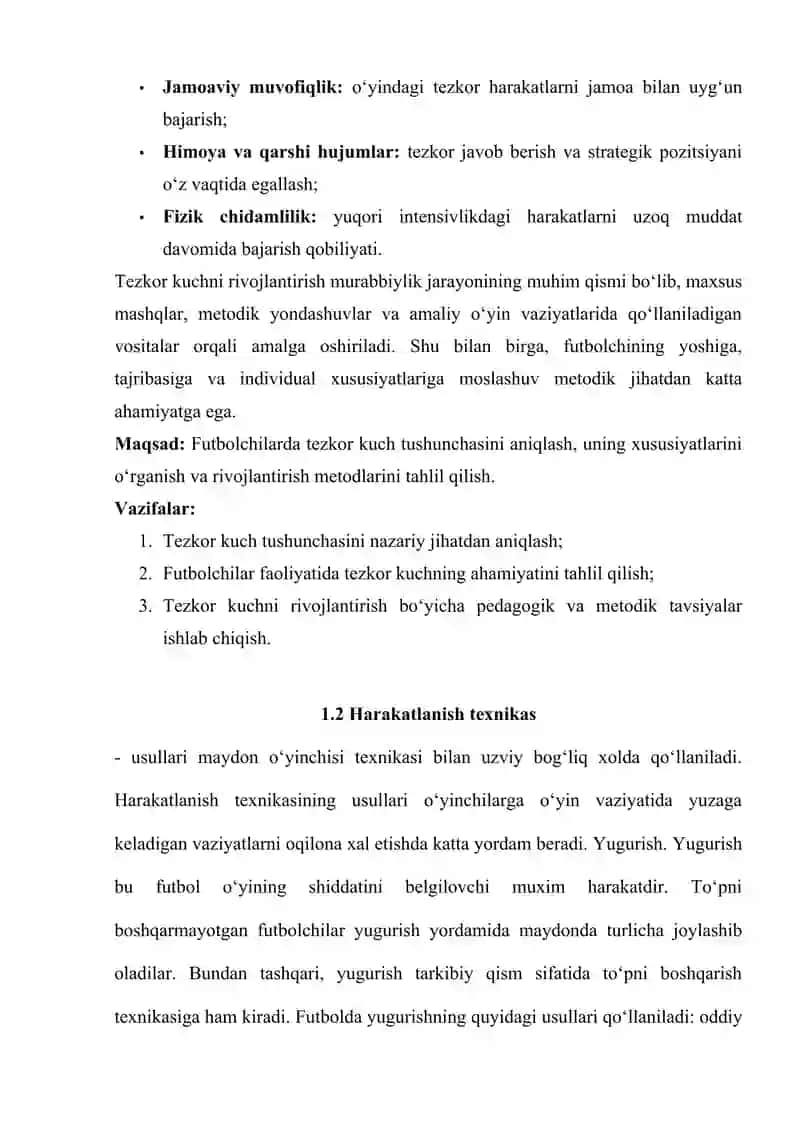 Futbolchilarda tezkor kuch sifatlarini rivojlantirishda qo'llaniladigan vosita va metodlarni takomillashtirish 4