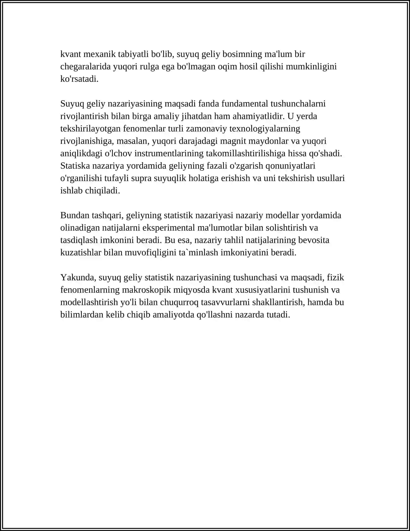 SUYUQ GELIY STATISTIK NAZARIYASI 4