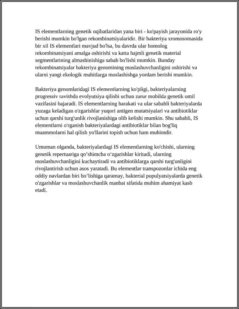 BAKTERIYALAR VA EUKARIOTLARDAGI TRANSPOZISIYA MEXANIZMLARI 4
