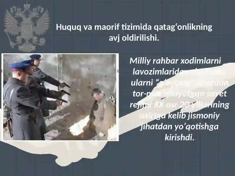 Sovethokimiyatining O'zbekistondagi qatag'onliksiyosatiuning mohiyati va oqibatlari 4