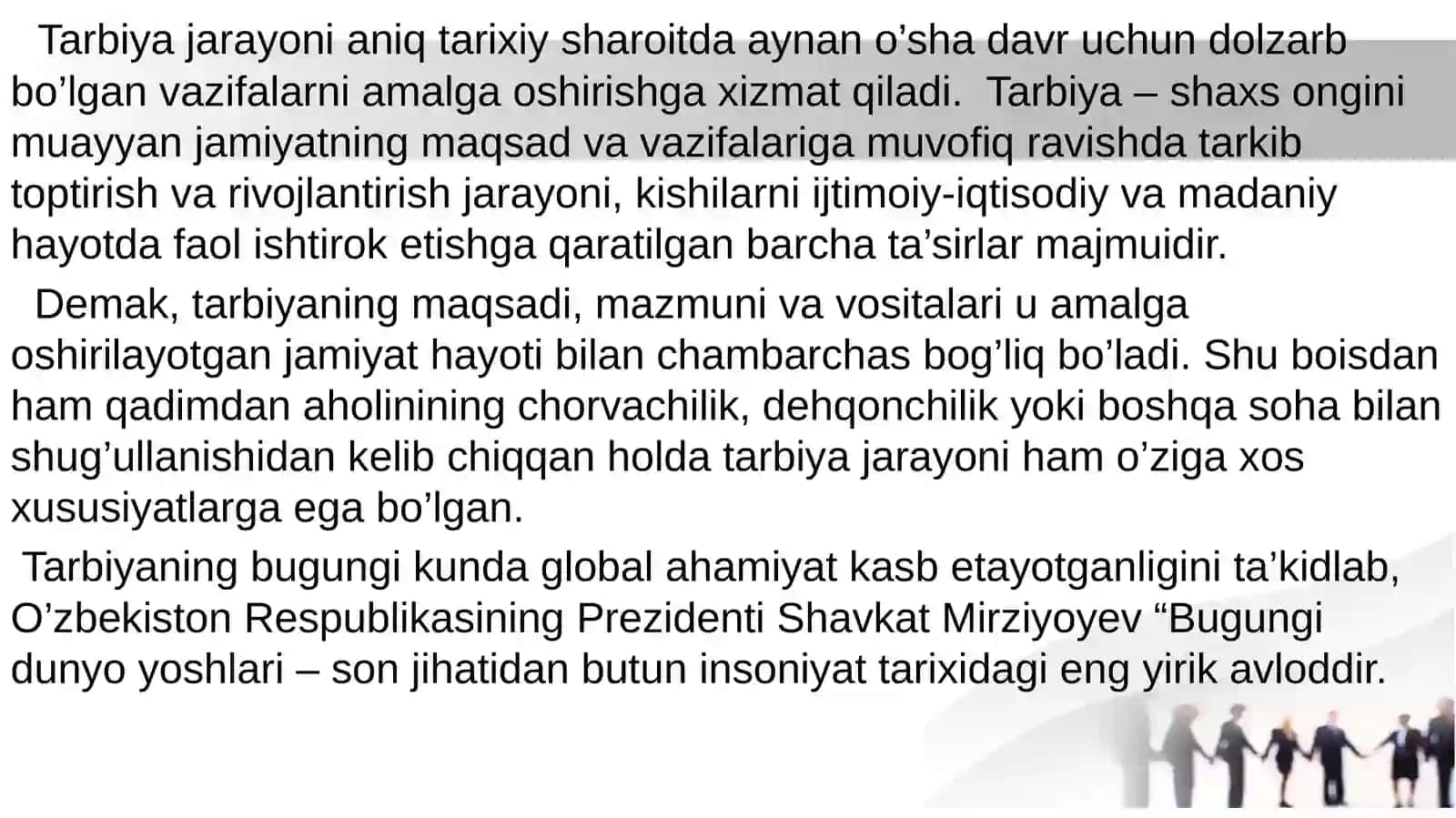 Pedagogik jarayonda tarbiyaning mazmuni shakllari va metodlari 4