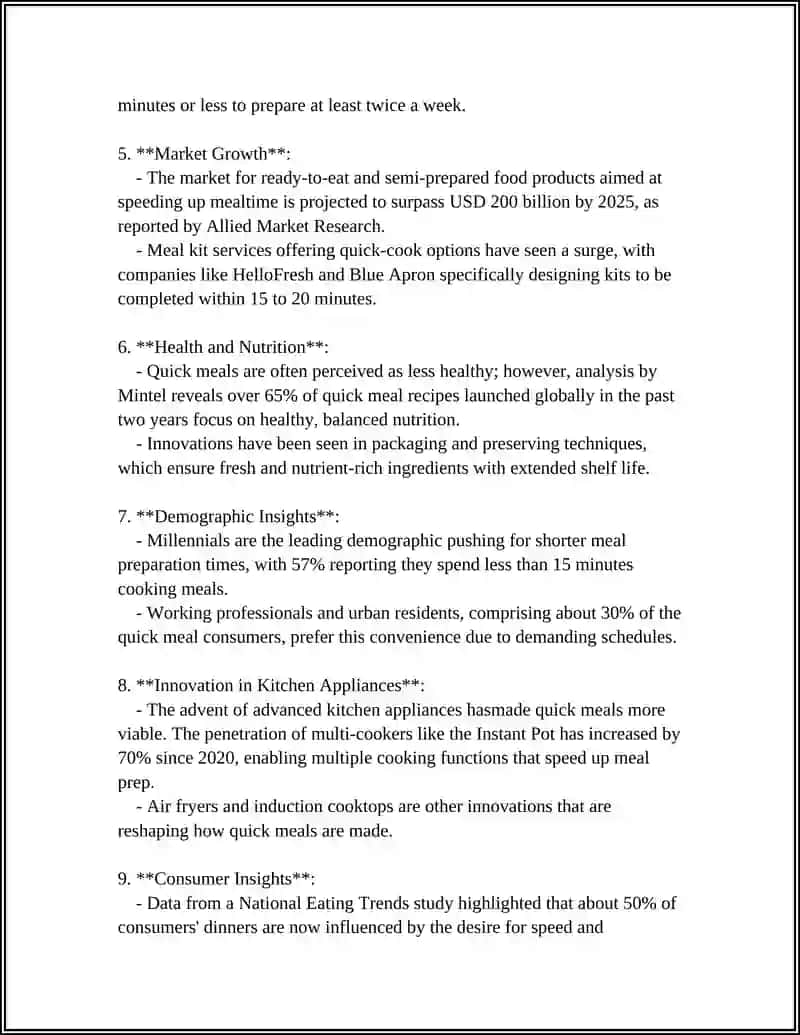 Quick 15-Minute Meals Information 4