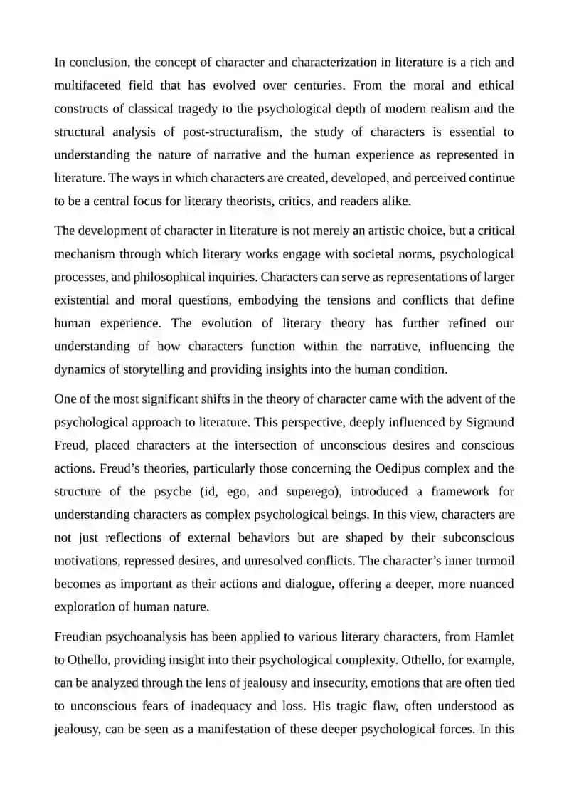 THEORETICAL FOUNDATIONS OF CHARACTER ANALYSIS IN LITERATURE 4