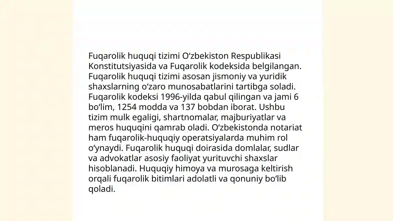 Huquq tizimi va oilalari 4